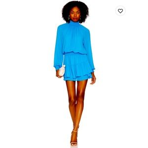 KRISA smocked turtle neck dress *NWT* never worn. Size M Baja blue.